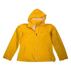 COLUMBIA Lightweight Yellow Windbreaker Outdoor Hooded Jacket Womens XL